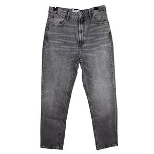 Zara Womens High Rise Straight Leg Acid Wash Grey Denim Mom Jeans Size 8 NWOT